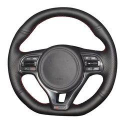 Customized Anti-Slip Leather Car Steering Wheel Braid Soft Leather Cover For Kia Sportage 4 GT-Line Optima 4 2016 2017 2018