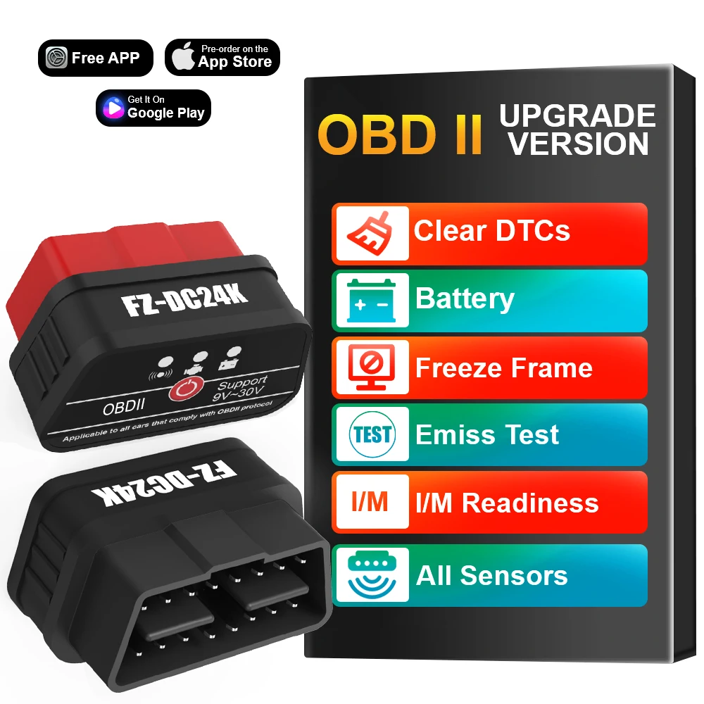 Multifunctional Smart OBD2 Car Fault Diagnostic Tool Read Clear The Fault Codes AM2 Code Reader Auto OBD II Scanner Bluetooth