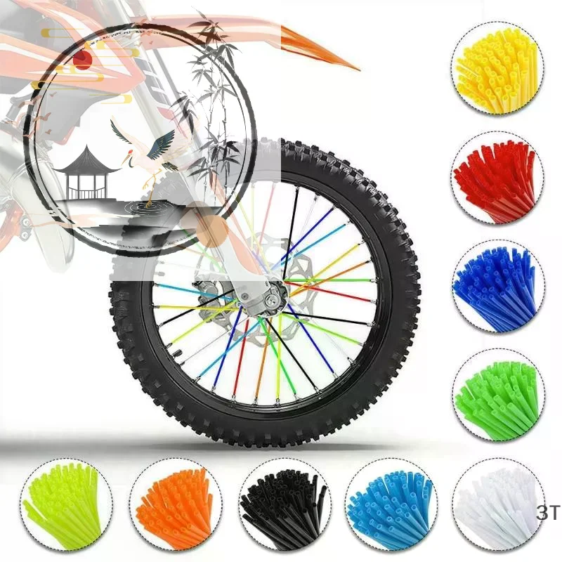 Colors Universal Dirt Bike Spoke Covers Motorcycle: 72PCS Wheel Rim Wrap Kit Protector Motocross Bicycle