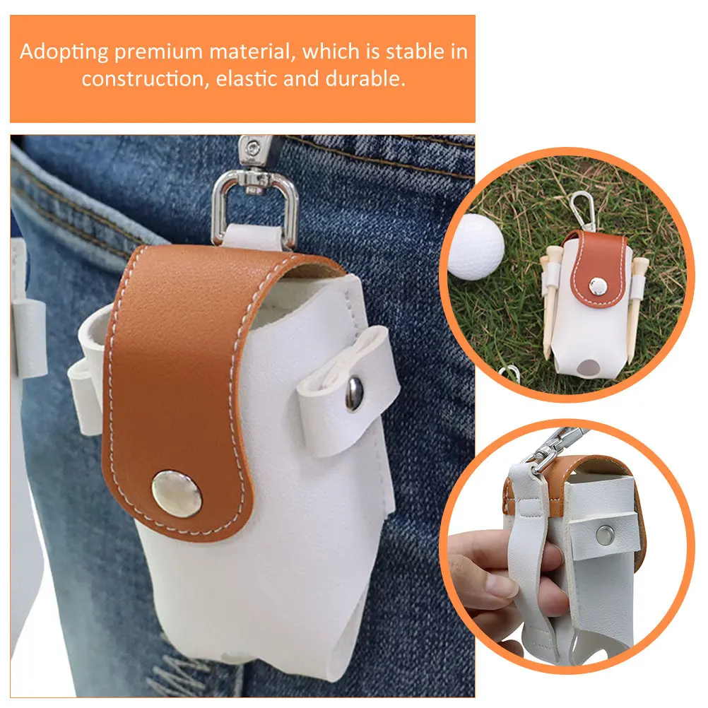 Wear Resistant Golf Ball Storage Bag Waist Mounted Golf Ball Holder Convenient Press Button Closure Reusable Outdoor Golfing
