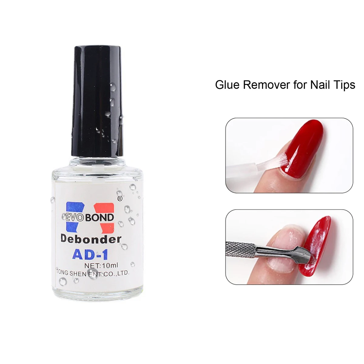 10 ml Nagelkleber-Entferner zum Aufdrücken der Nägel, professioneller Kleber aus Acryl, Nagel-Strass-Dekoration, Nagellack-Entferner, Nagelkleber