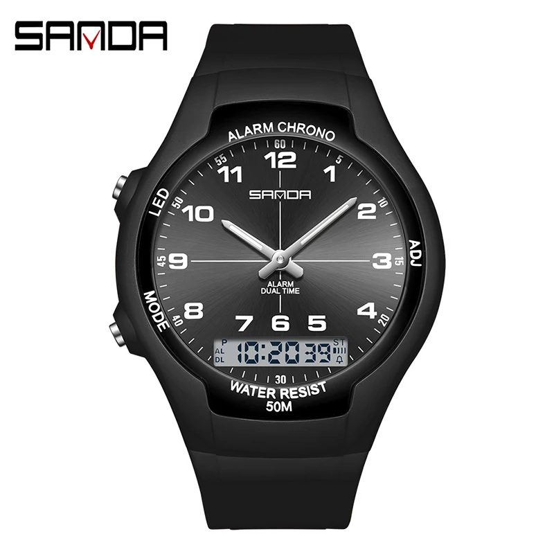 SANDA 6320 Watch Relogio Masculino Business Outdoor Sports Women's Watch Electronic LED Digital Watch Military Waterproof