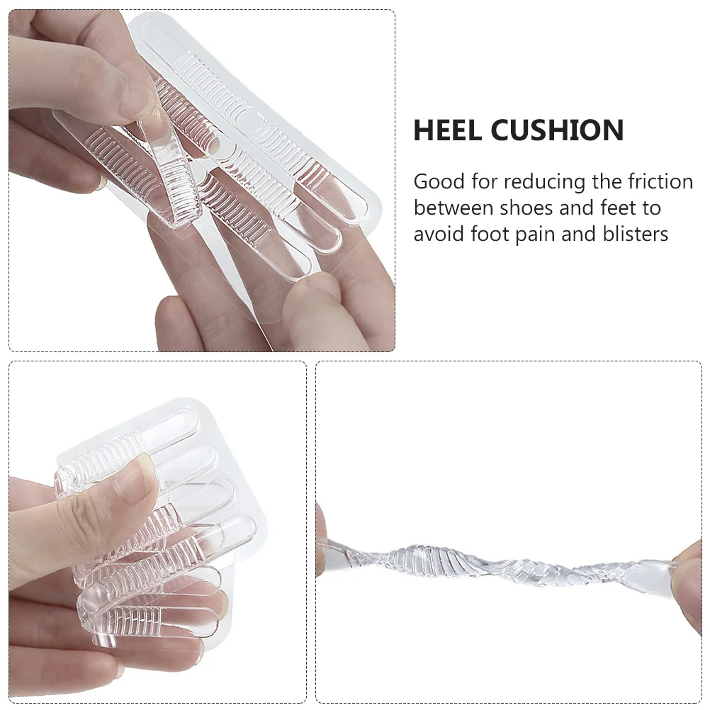 

2Sets Transparent Heel Sticker Wear-Resistant Heel Cushions for Shoes Prevent Foot Pain Blisters Anti-Dropping Pads