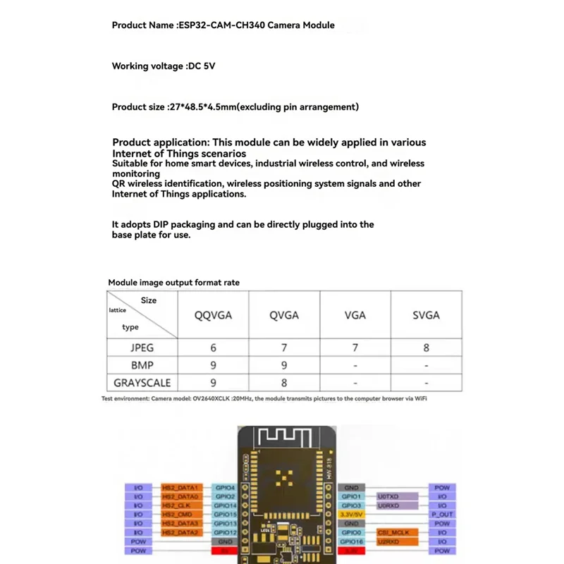 B63B-CH340 Seriële Poort ESP32-CAM Development Board Draadloze Wifi + Bluetooth Module DC 5V 4MB PSRAM Voor IOT