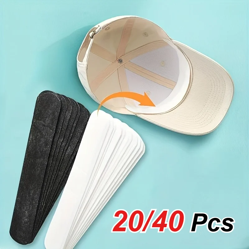 20/40 PCS Baseball and Golf Cap Collar Shirt Liners, Self-Adhesive, Odorless, Keep Dry All Day, Adjustable Disposable Patch