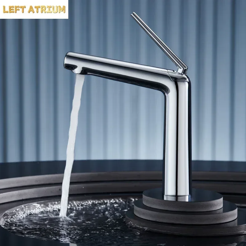 Chrome Basin Faucets Brush Gold Bathroom Mixer Tap Brass Washbasin Faucet  Hot and Cold Elegant Crane New Arrival