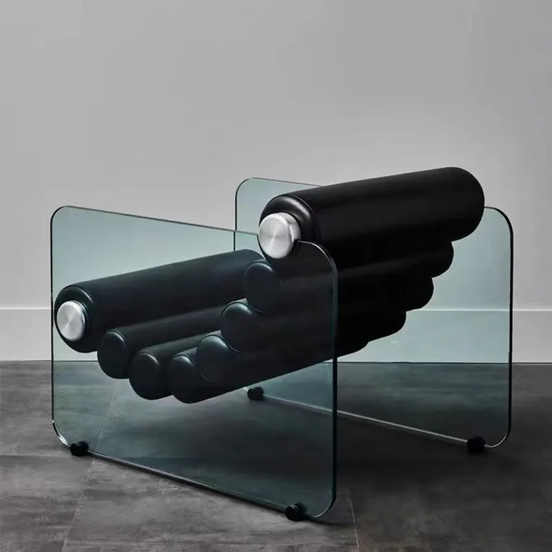 Back chair acrylic special-shaped cylindrical chair tempered glass suspension chair