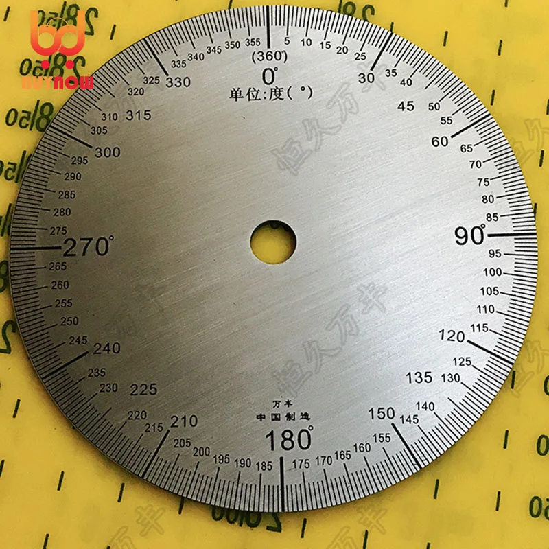 

Stainless steel decorative plate Diameter:90mm inner hole:8mm thickness:2mm 360 degree Stainless steel dial scale disc