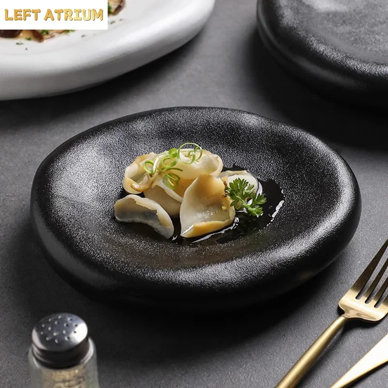 Matte Irregular Plate Ceramic Pasta Plate Dessert Plate Sushi Plates Serving Plates Molecular Cuisine Restaurant Tableware