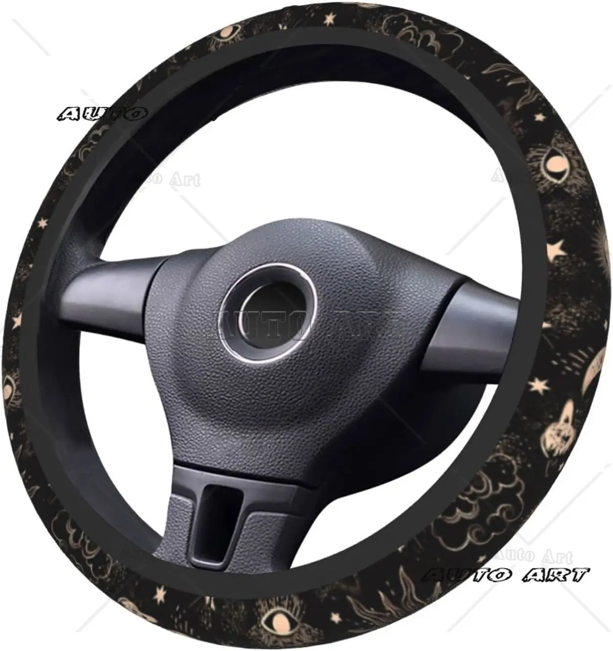 Star Moon Steering Wheel Cover Sun Space Steering Wheel Cover Universal  Non-Slip Neoprene Car Cover Star Protector Case