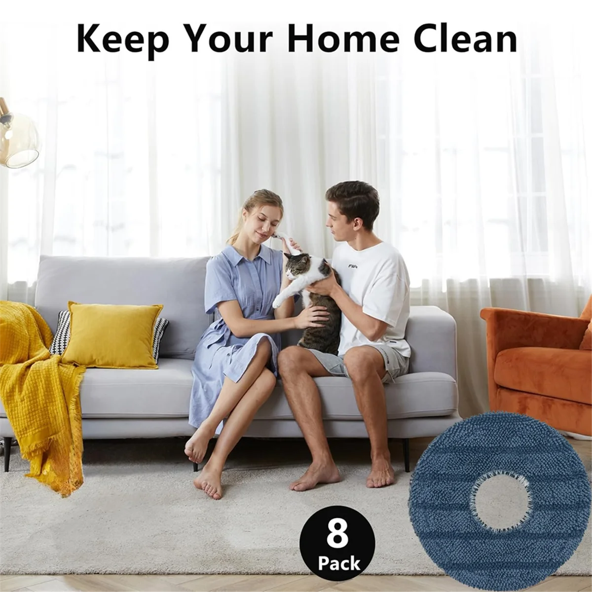 O novo 8 pçs mop almofada de substituição para omni c20 robô aspirador peças lavável esfregando pano mop almofada