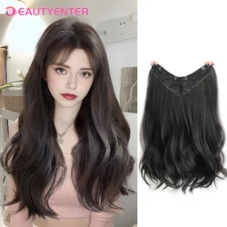 BEAUTYCODE Synthetic Long Wavy Hairstyles Synthetic In Hair Extension Heat Resistant Hairpieces Brown Black