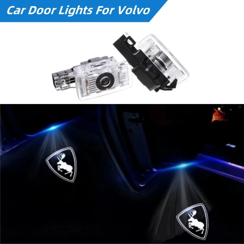 

2pcs LED Car Door Light Bulb Welcome Courtesy Ghost Shadow Lamp Cars Accessories For Volvo S60 S80 S90 V40 V60 XC40 XC60 XC90