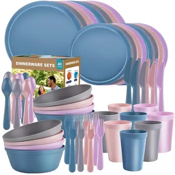 40-Piece Pastel Dinnerware Set 1