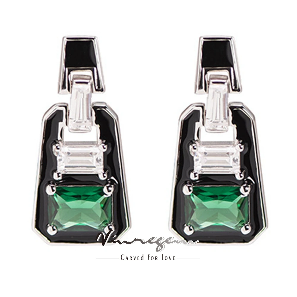 

Vinregem Emerald High Carbon Diamond Gemstone Vintage Drop Earrings 100% 925 Sterling Silver Jewelry Anniversary Gifts Wholesale