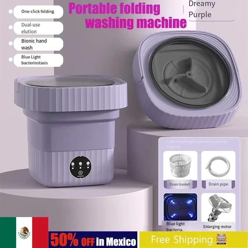 미니 접이식 휴대용 세탁기, 6L, 13L, 여행 홈 속옷 양말, 대용량 미니 와셔, 스핀 드라이어 버킷 의류  Best5