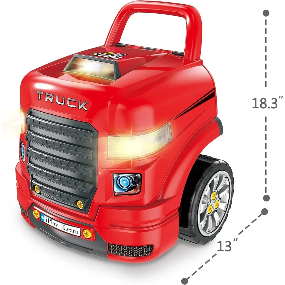 Juguete de motor de camión grande, juego de reparación mecánica para niños pequeños de 3 a 5 años, estación de servicio de coche grande, regalos 4 6 7 8 años niño