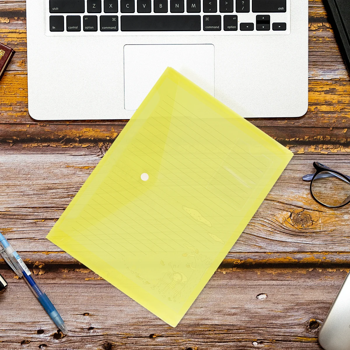 

20Pcs Plastic Document Storage Bag Snap- File Folder Lightweight Portable for Office School Use