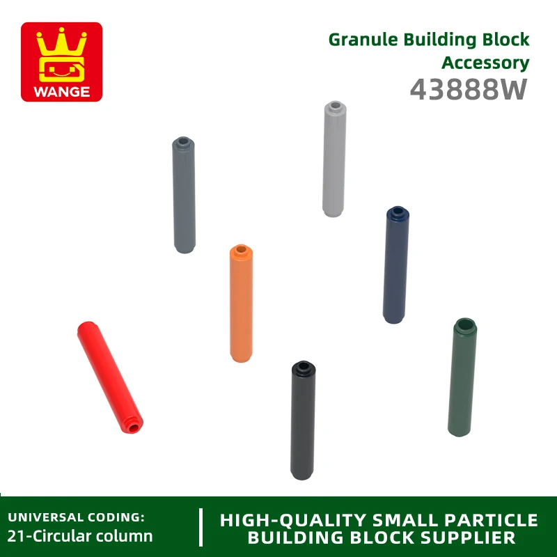 

20Pcs/lot 43888W Round 1x1x6 Pillar Building Block Moc Color Accessories Compatible with Brick DIY Children's Toy