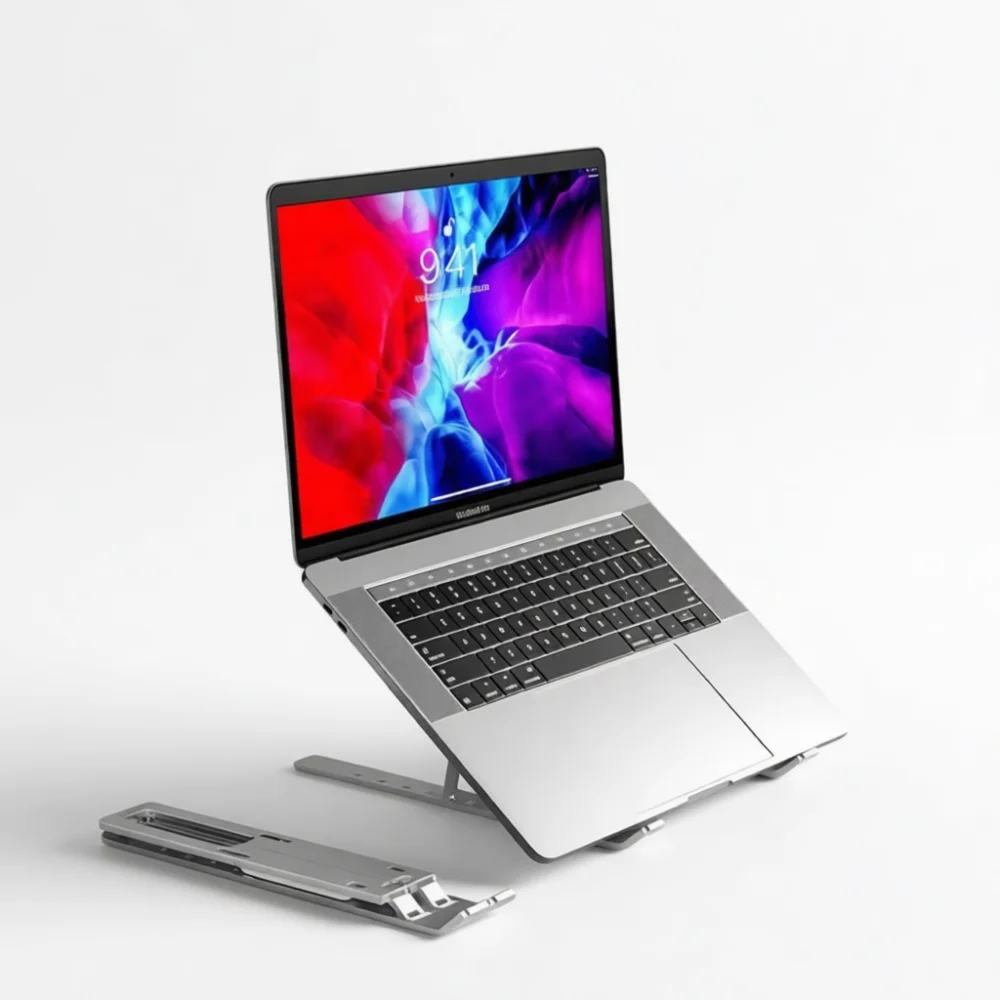 Aluminum Laptop Stand Foldable Notebook Holder Cooling Riser Ergonomic Desktop Mount Bracket Portable Office Travel Accessory