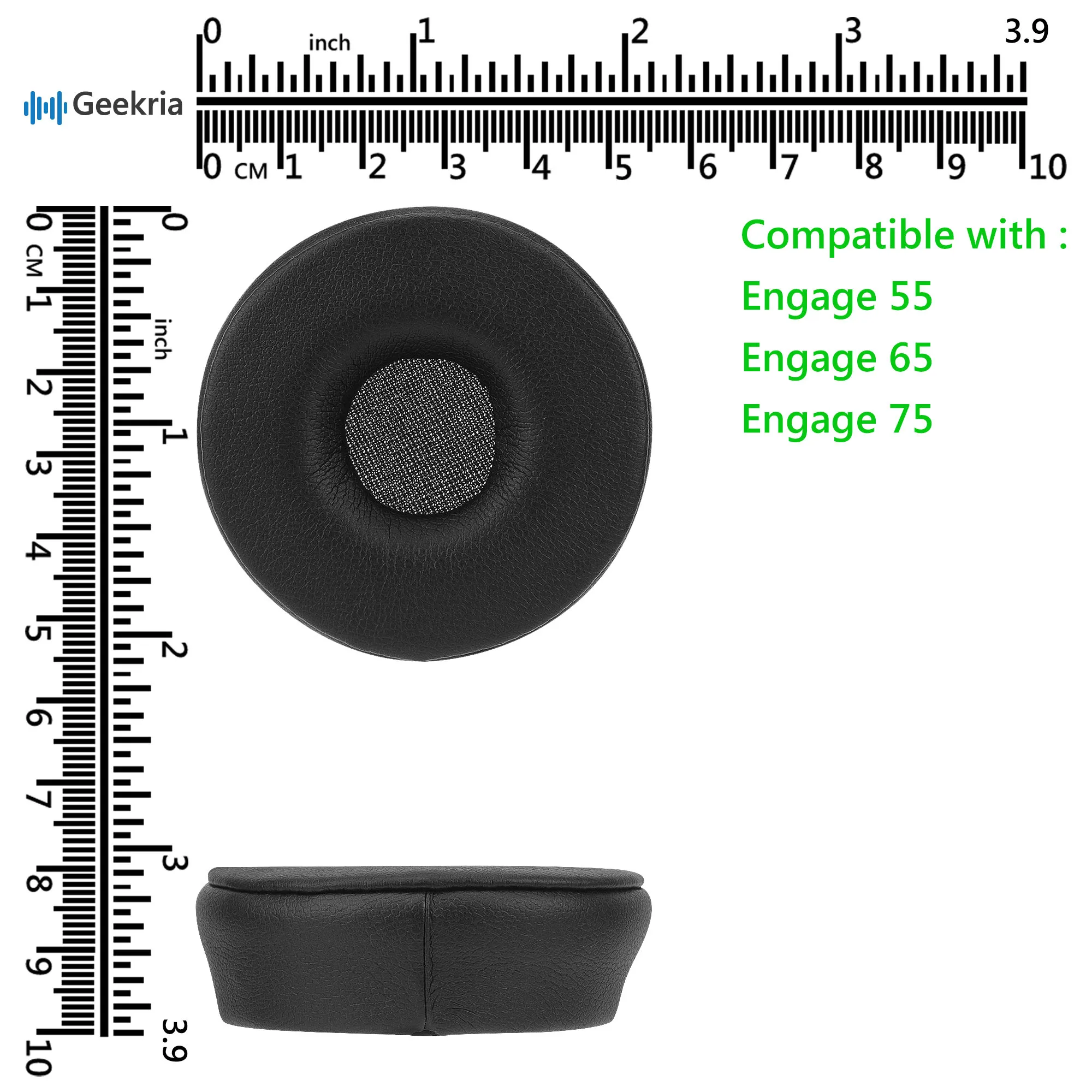 Geekria QuicFit Replacement Ear Pads for Jabra Engage55/65/75 Headphones Ear Cushions