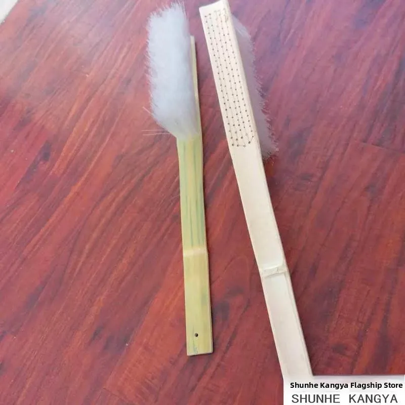 Long Handle Bamboo Handle Hard Bristle Brush Nylon Thread Textile Industry Flour Mill Cleaning Brush Three Pieces Set