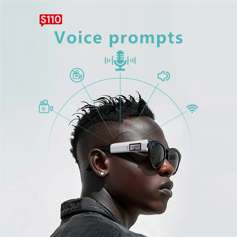 A32T-FPV Glasses Camera 2.7K Wearable Wifi Video Camcorder Camera 110°Wide Angle Lens APP Control Action Camera