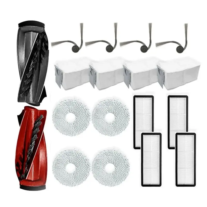 AEE4-Replacement Parts Compatible For Roborock Qrevo Curve/P20 Pro Robot Vacuum Parts,Main Brush Set Dust Bags,HEPA Filters