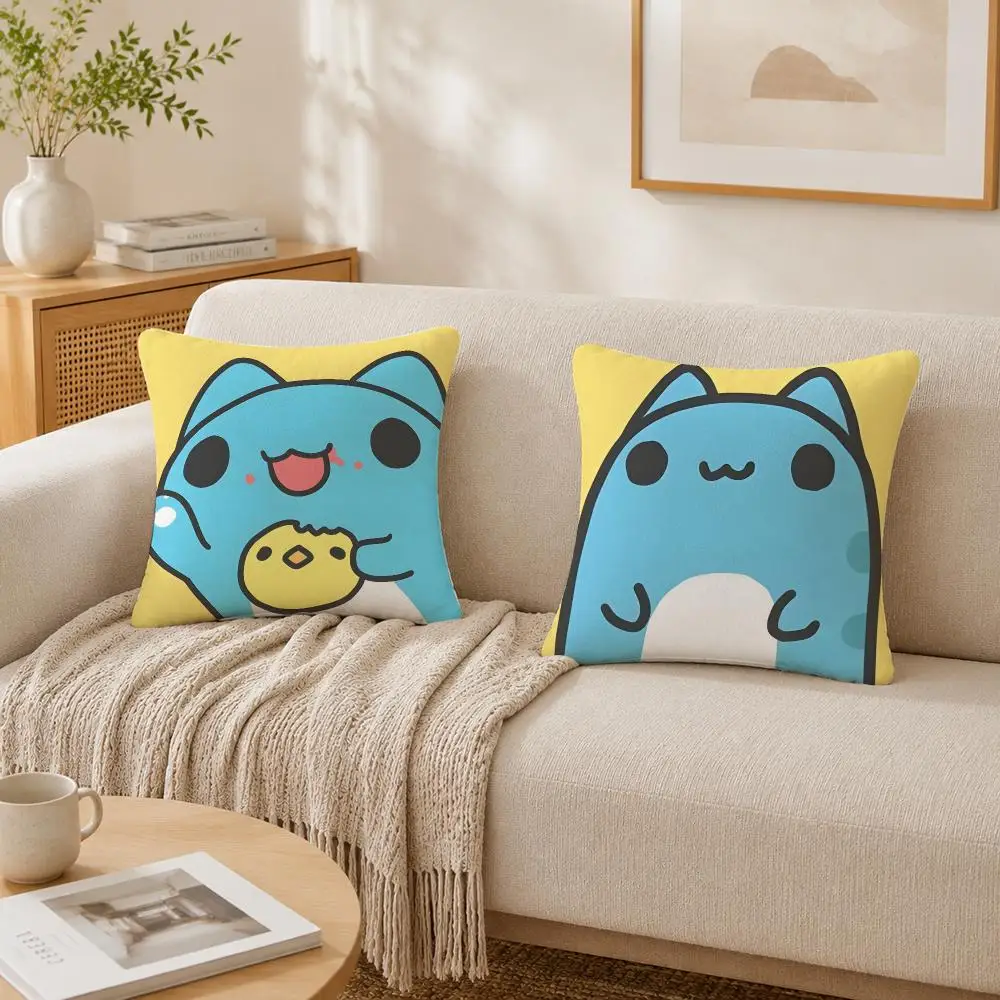 Cute Cartoon B-Bugcat Capoo Cushion Cover Plush Decorative Pillow Case With Hidden Zipper Cutecore Room Decor For Home