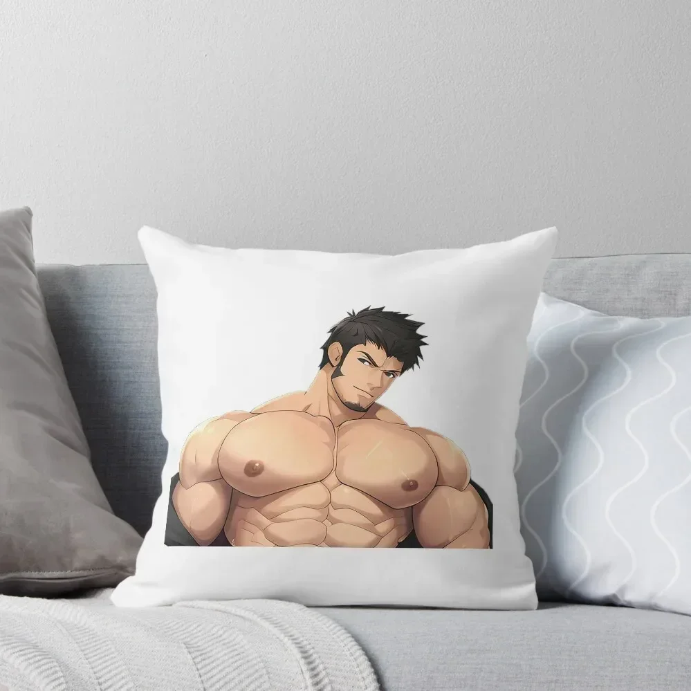 Undressing Bara Daddy (AI Generated) Throw Pillow pillow pillowcase Custom Cushion Photo pillow