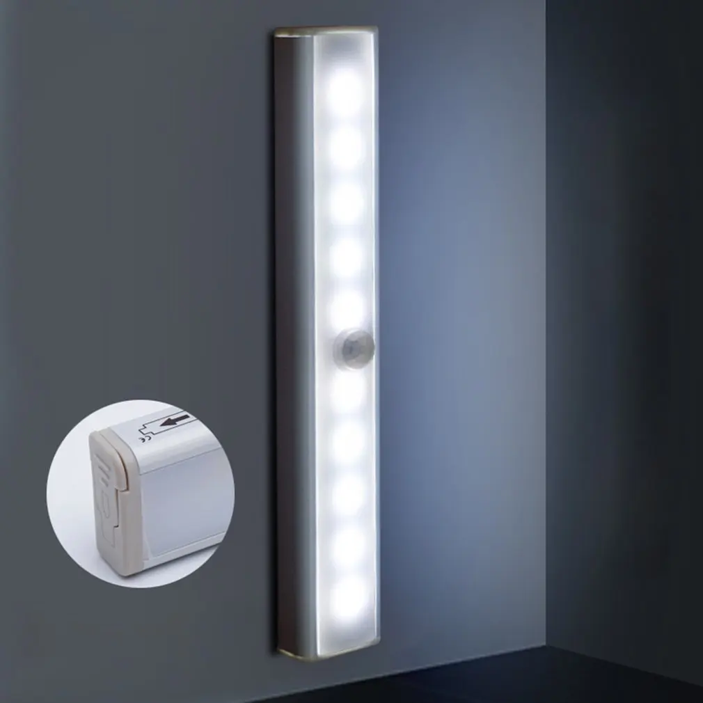 Lampada da notte per armadio con sensore di movimento a luce notturna a LED senza fili per la retroilluminazione della scala dell'armadio della luce del rilevatore della camera da letto della cucina