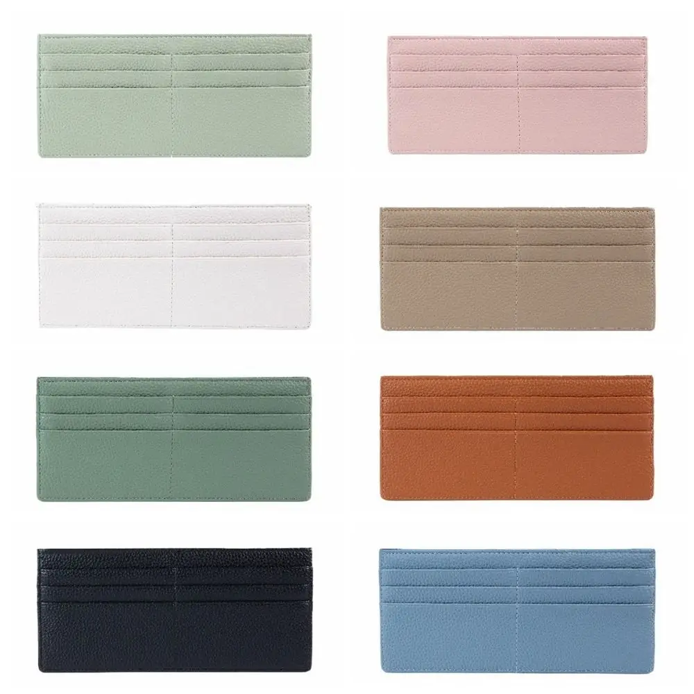 Retro PU Leder Kreditkarte Halter Koreanischen Stil einfarbig Lange Brieftasche Mehrere Karte Slots Dünne Zipper Geldbörse Reise