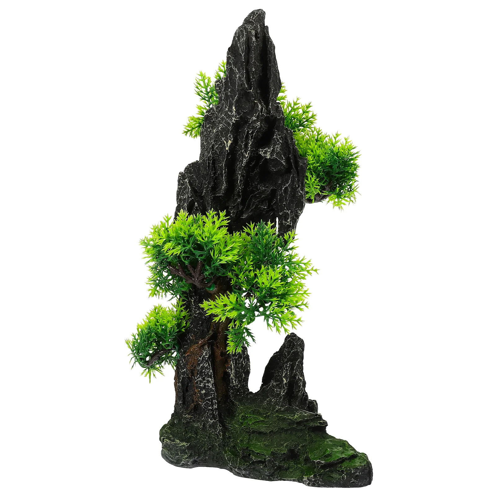 

Resin Rockery Statue Fake Mountain For Fish Tank Decor Aquarium Landscaping Small Compact Fading-Resistant Fish Hide Cave