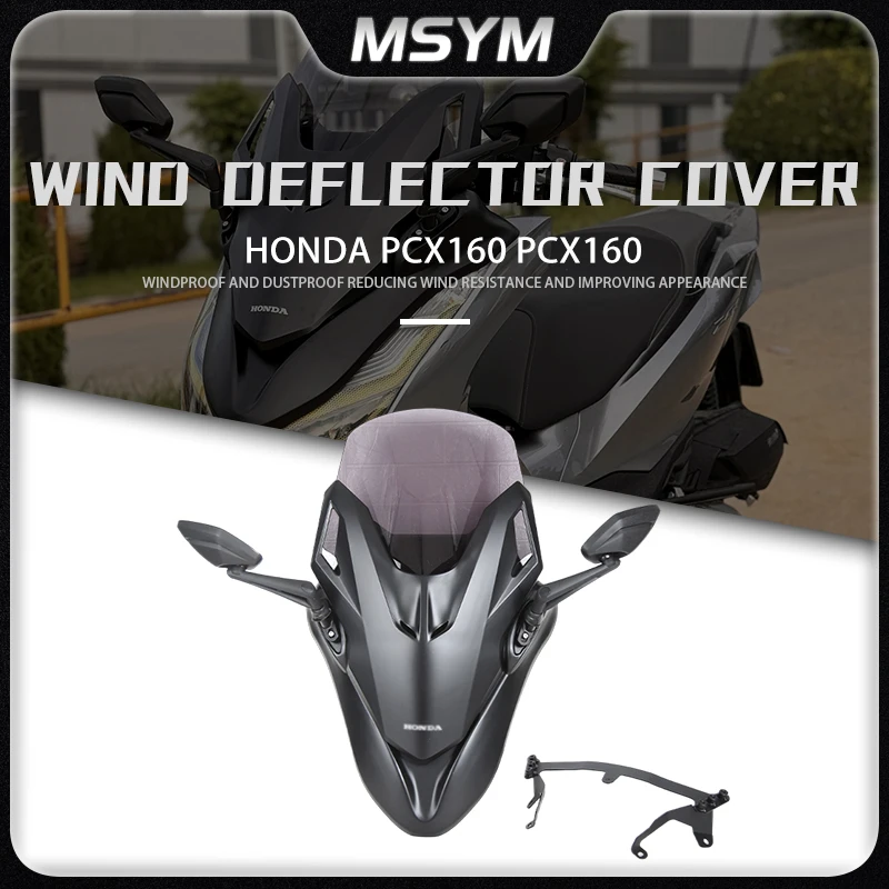 Motorcycle Front Windshield Windscreen For HONDA PCX160 pcx160 PCX125 Screen Front Heightened Windshield Deflector Protector