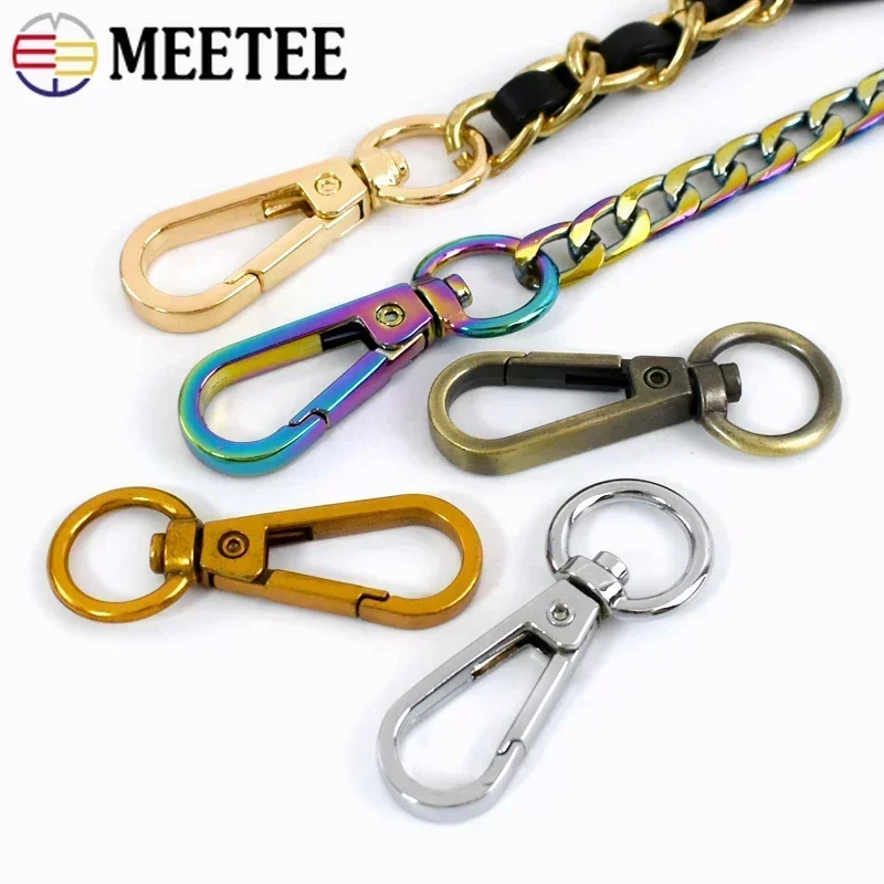 10-100Pcs Meetee 13mm Carabiner Metal Buckles Dog Collar Lobster Clasp Bag Strap Connect Buckle KeyChain Hook Hardware Accessory