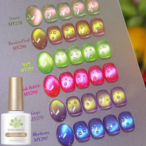 BORN PRETTY-esmalte de uñas en Gel de color fruta de verano, guayaba, uva, púrpura, trampa de miel, barniz magnético para gato, remojo UV, salón de uñas, 10ml