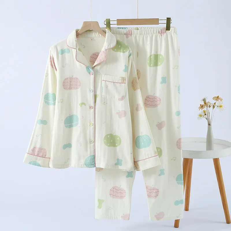 

Cotton Pajamas Female Spring Autumn Long Sleeve Wearing Korean Version Cute Cotton Home Suit Pajamas For Women Set