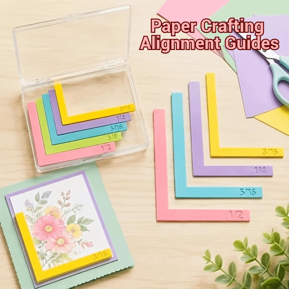 5/7pcs Multi-size Paper Crafting Alignment Guides Color-coded Precision Layering Precision Alignment Rulers Matting Spacers