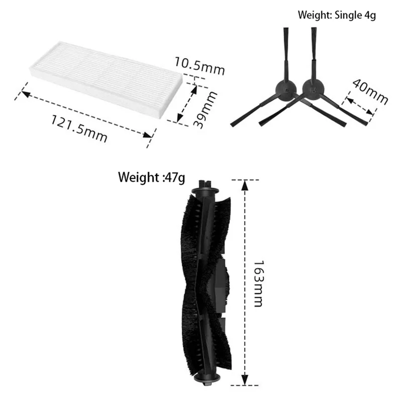 YCOC-Roller فرشاة جانبية رئيسية فلتر Hepa لقطع غيار مكانس الروبوت Tikom G8000/G8000 Pro/Honiture G20
