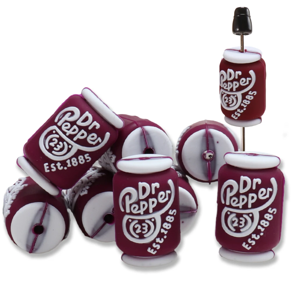 6 قطعة ثلاثية الأبعاد سيليكون الخرز شرب زجاجات شكل سيليكون البؤري الخرز لصنع المجوهرات سوار المفاتيح لوازم الحرفية