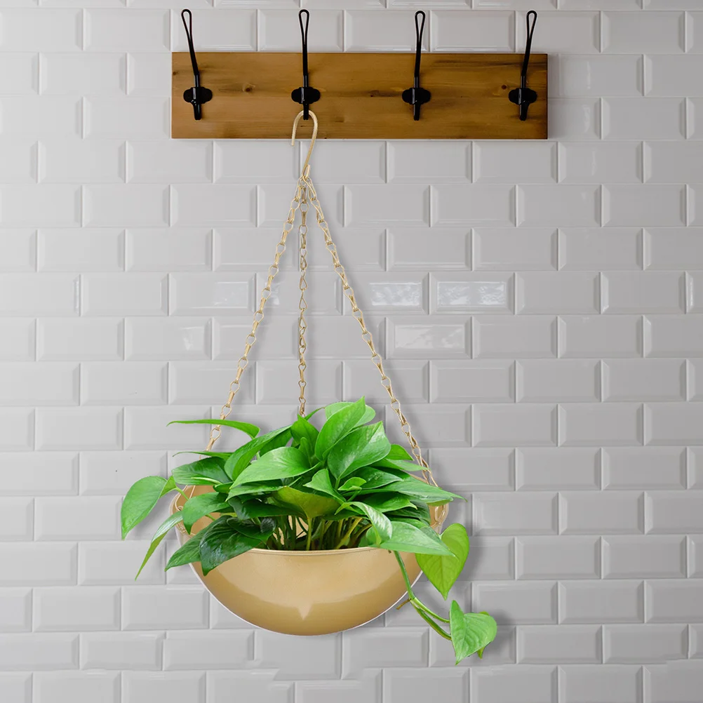

Metal Hanging Flower Pot Black Durable Modern Plant Hanger Balcony Outdoor Planting Container Decorative Basket