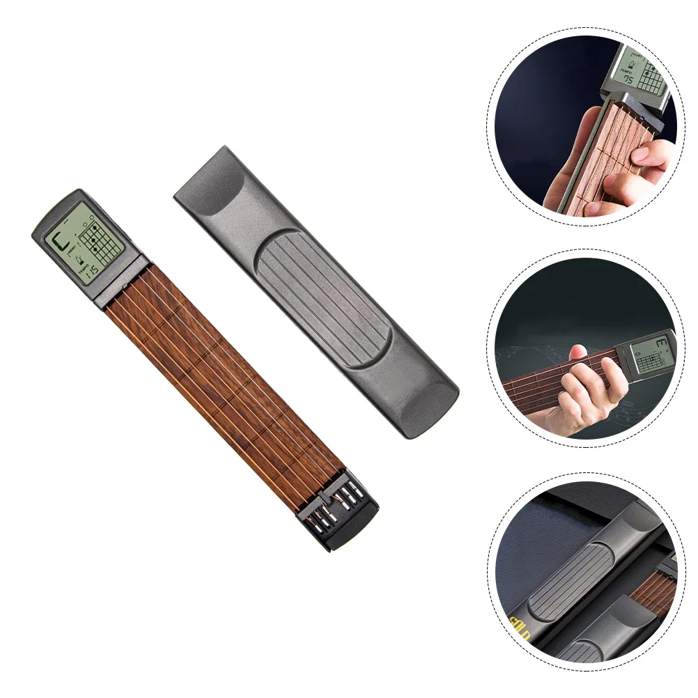 

Beginner Friendly Guitar Trainer With Electronic Display Practical Accessory For Guitarists Dexterity Improvement Tool Black