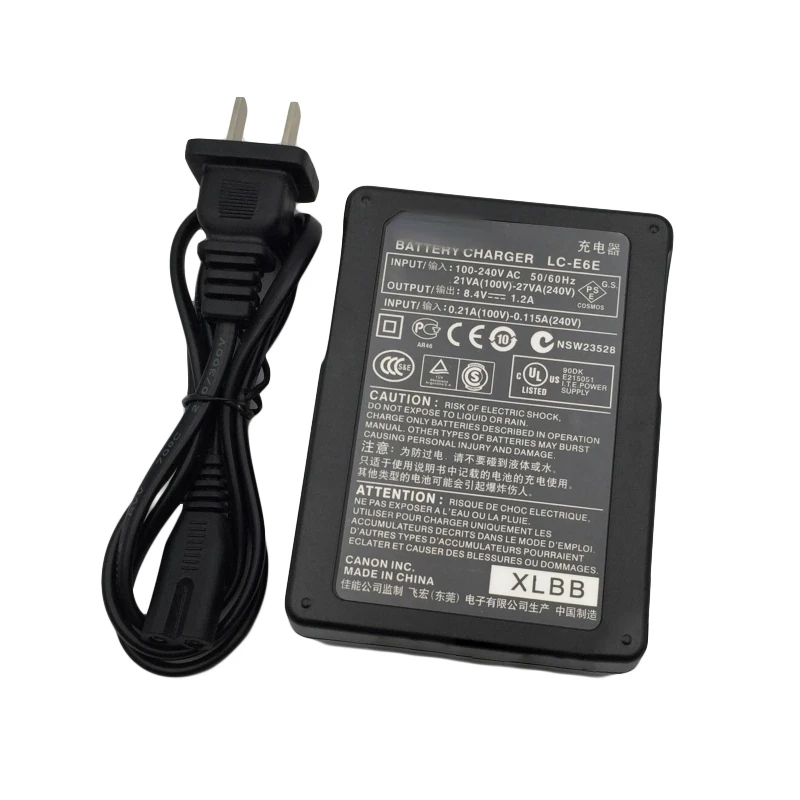 LC-E6E LC-E6 SLR Camera Charger for EOS R 5D2 5D3 5D4 5DIV 5DS 6D 6D2 7D 7D2 60D  70D 80D 90D Mark II LP-E6 Battery Charger