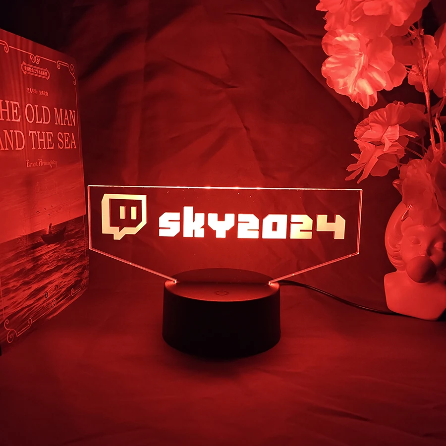

Twitch Streaming Ambient Light 3D Acrylic Laser Engraved Gamer LED Sign Cool Christmas Gift for Boys Friends RGB Gamertag Custom
