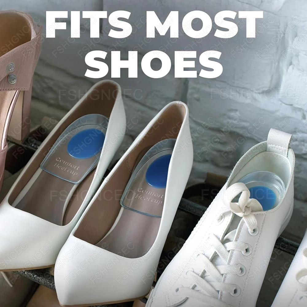 نعال جيل السيليكون للمرأة والرجال أحذية العمل الارتفاع زيادة قوالب أكواب الكعب لتخفيف آلام الكعب دعم التهاب اللفافة الأخمصية #6