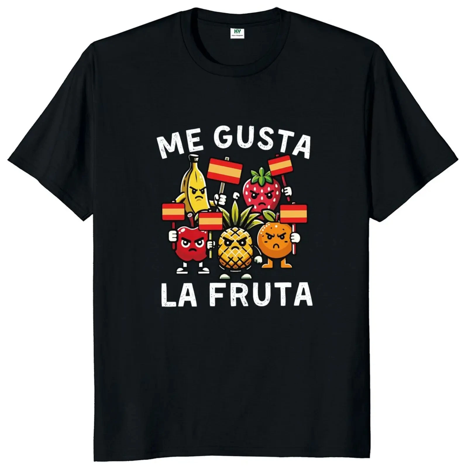 تي شيرت Me Gusta La Fruta تي شيرت I Like Fruits مضحك إسباني ميمي تي شيرت للرجال والنساء 100% قطن للجنسين تي شيرت 50950