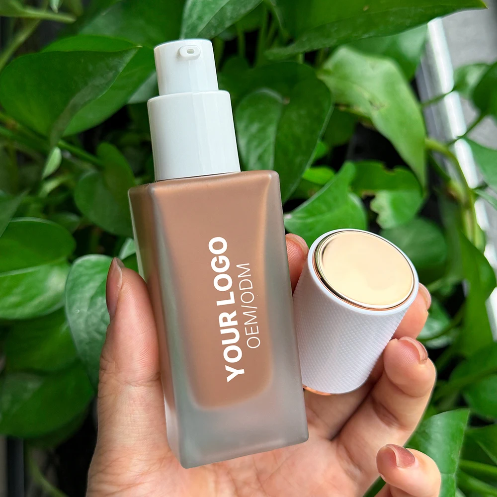 Private Label White Tube 24colors Liquid Foundation Long Lasting Even Skin Tone Natural Moisturizing Matte Custom Logo Cosmetic