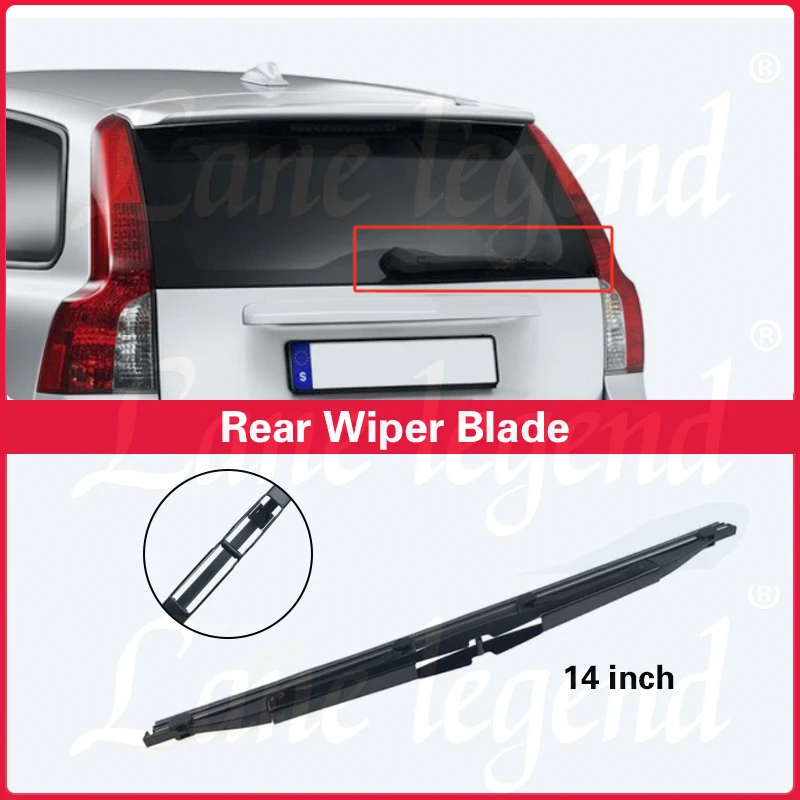 Auto wischer blatt für volvo v50 2004-2012 Heckscheibe Windschutz scheibe saubere Heckklappe Fenster Regen bürste Autozubehör 14"