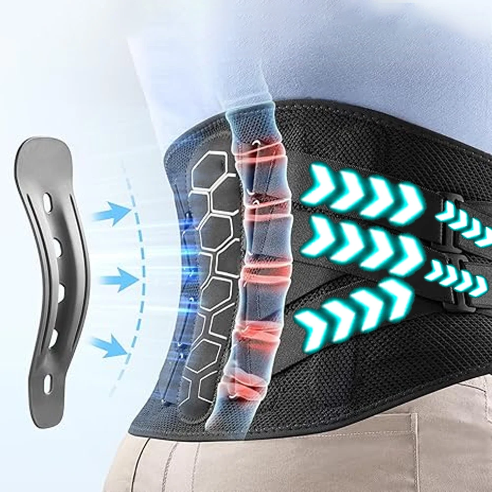 

1 шт. поясничный бандаж для мужчин и женщин – поддерживающий пояс с эргономичной подушечкой, дышащий 3D-трикотаж для тренировок, тяжелых нагрузок, при ишиасе