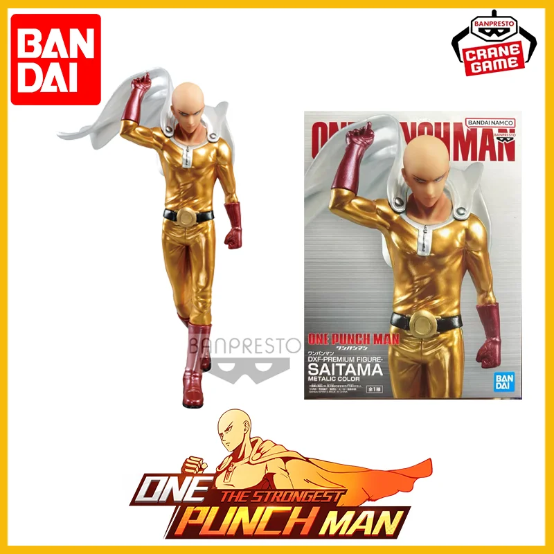 ในสต็อก Bandai Original Banpresto One Punch Man ไซตามะรูปตุ๊กตายี่ห้อใหม่กล่องอะนิเมะของเล่นโรงรถ